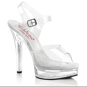 NWT Fabulicious Clear Heels